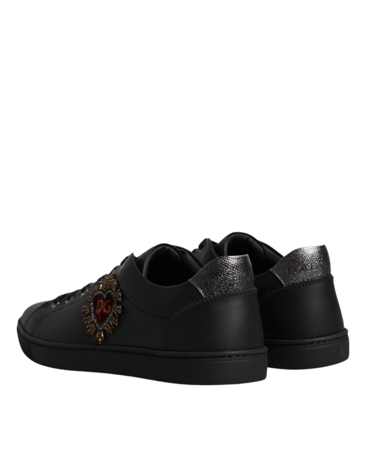 Dolce &amp; Gabbana London Sacred Heart Schwarz Herren Sneakers Schuhe