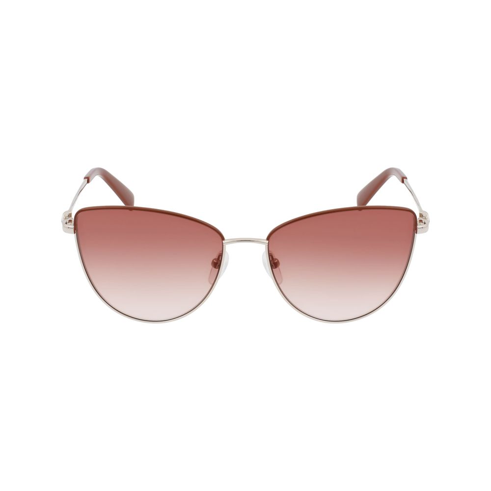 Златни метални слънчеви очила Longchamp