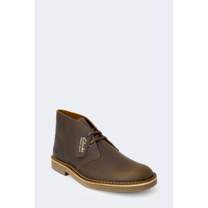 Кафяви кожени ботуши Clarks