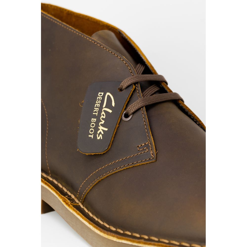 Кафяви кожени ботуши Clarks