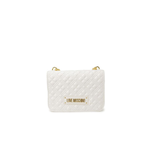 Бяла полиетиленова чанта Love Moschino