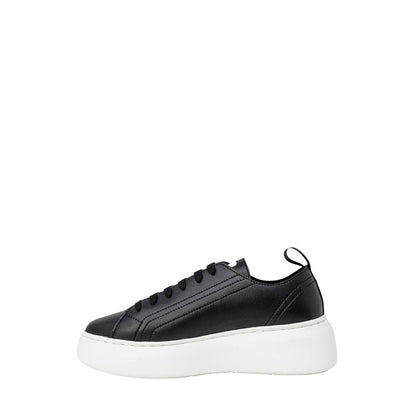 Armani Exchange – Sneaker aus schwarzem Kunstleder