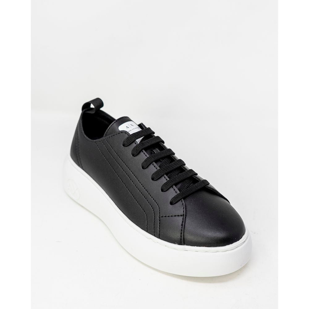 Armani Exchange – Sneaker aus schwarzem Kunstleder
