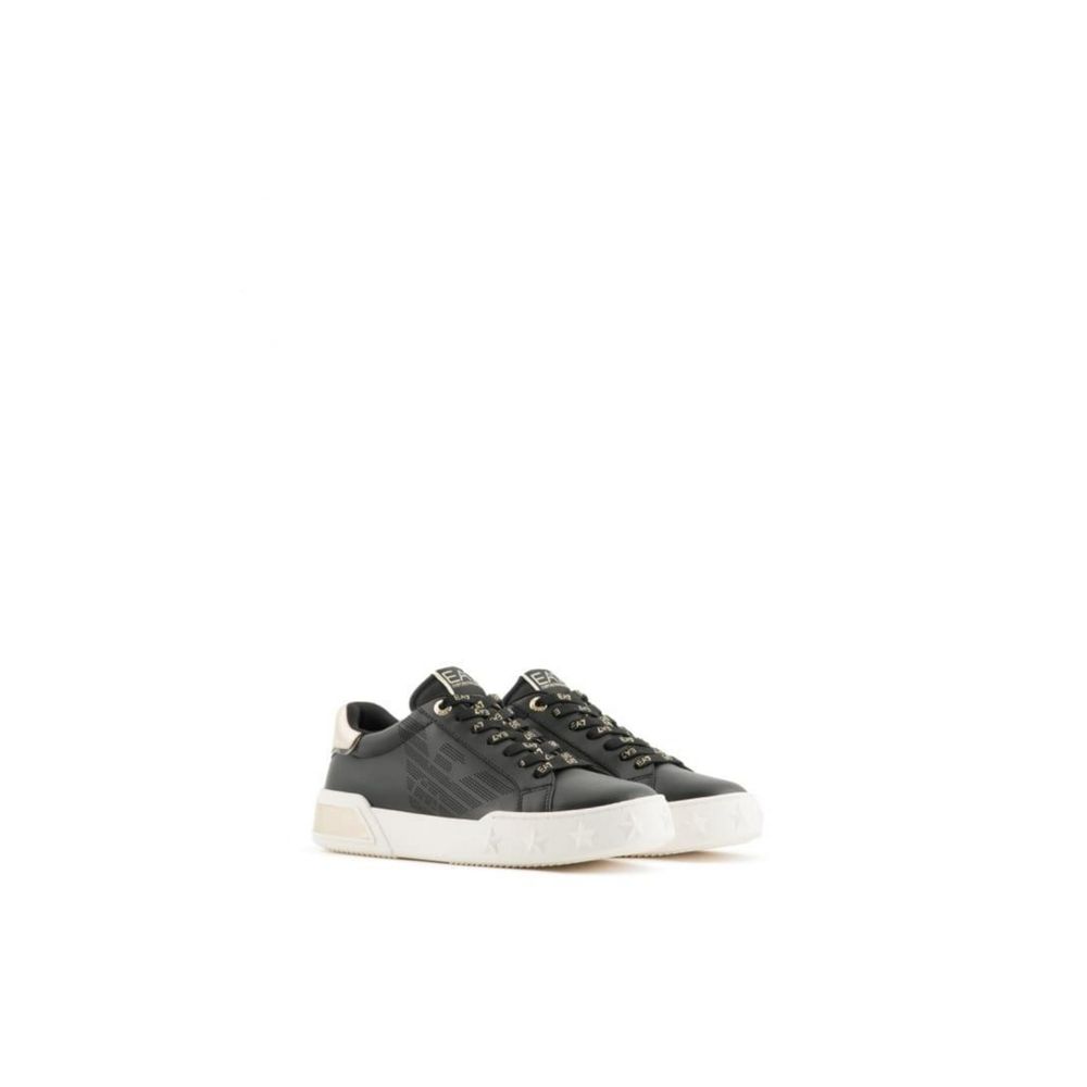 EA7 Emporio Armani – Schwarz-weißer Polyester-Sneaker