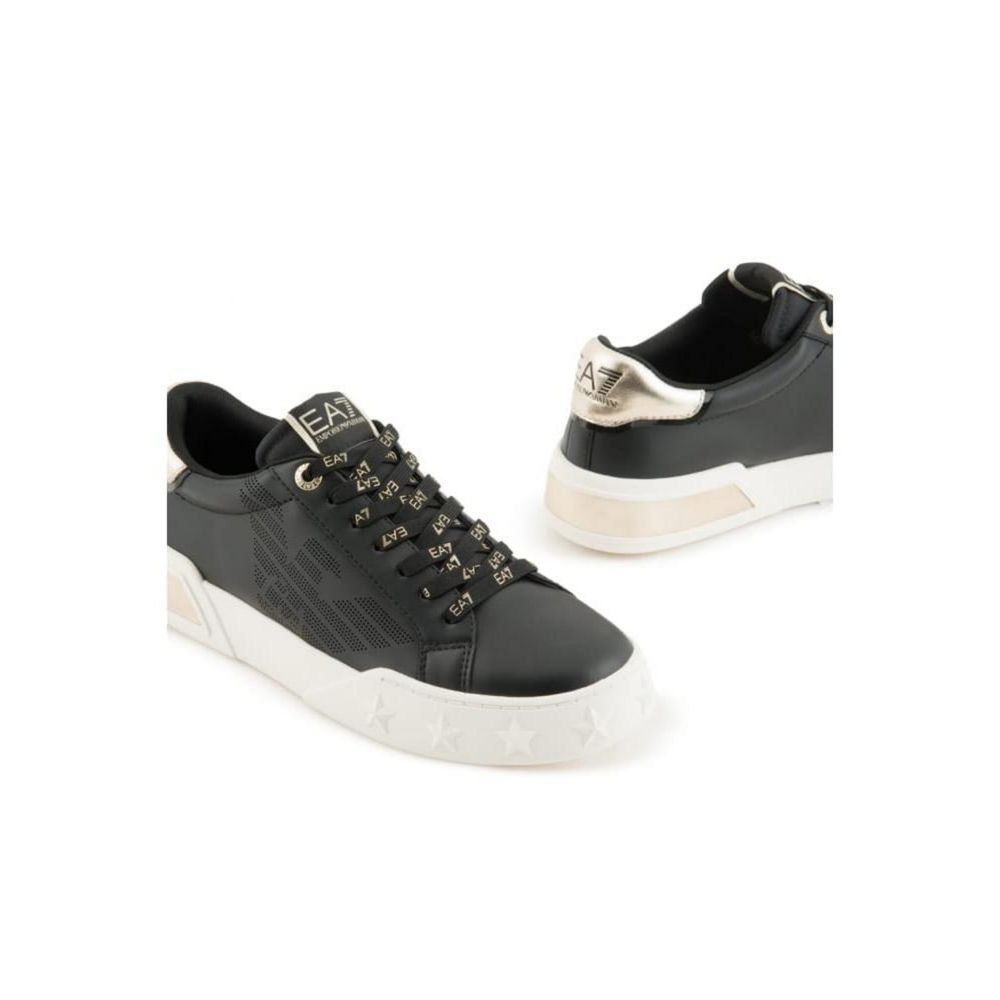 EA7 Emporio Armani – Schwarz-weißer Polyester-Sneaker