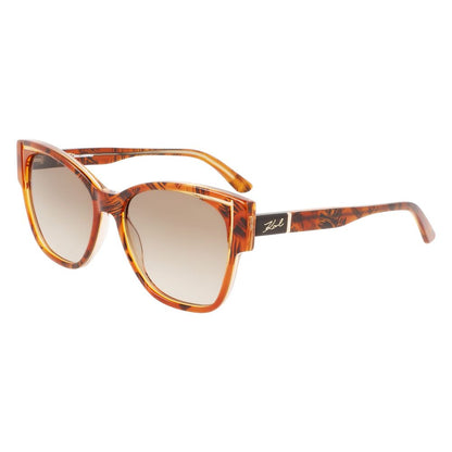 Karl Lagerfeld – Orangefarbene Sonnenbrille aus Acetat