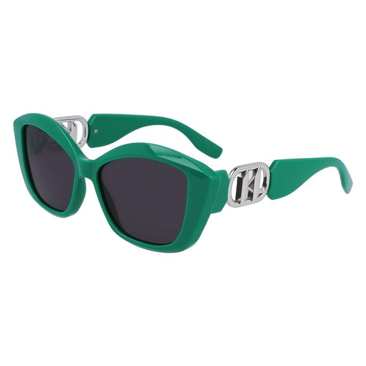 Karl Lagerfeld – Grüne Sonnenbrille mit Spritzguss-Optik