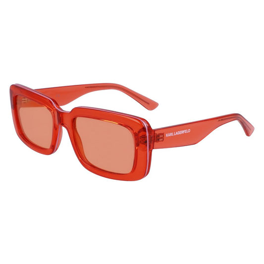 Karl Lagerfeld – Orangefarbene Sonnenbrille mit Spritzguss-Optik