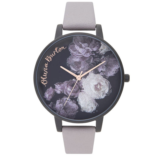 Сив часовник от синтетична кожа Olivia Burton
