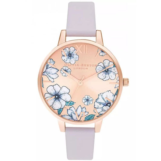 Лилав кожен часовник Olivia Burton