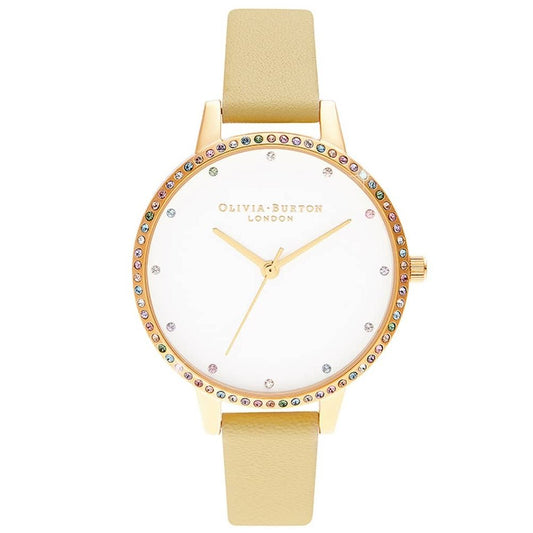 Жълт кожен часовник Olivia Burton