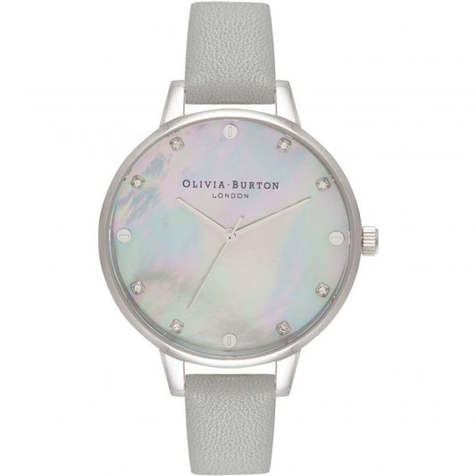Сив часовник от синтетична кожа Olivia Burton