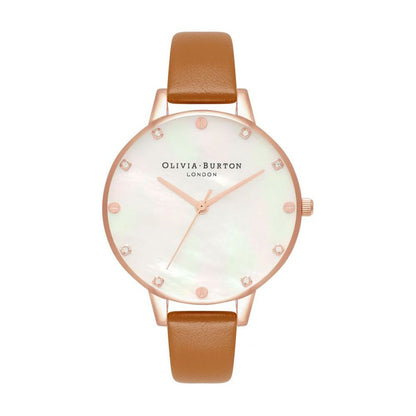 Кафяв кожен кожен часовник Olivia Burton