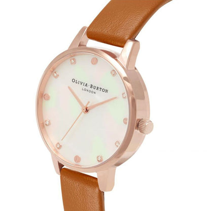 Кафяв кожен кожен часовник Olivia Burton