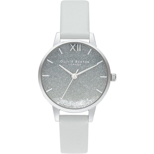 Сив кожен часовник Olivia Burton