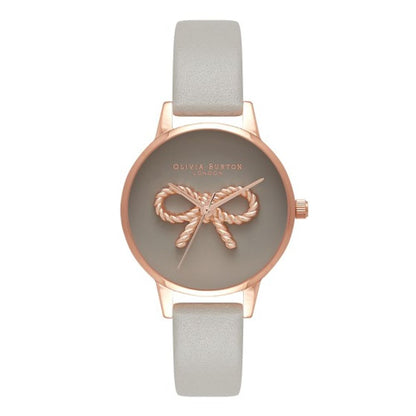 Сив кожен кожен часовник Olivia Burton