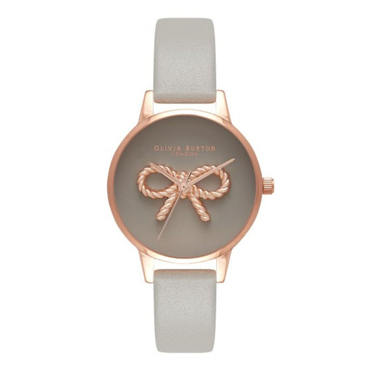 Сив кожен кожен часовник Olivia Burton