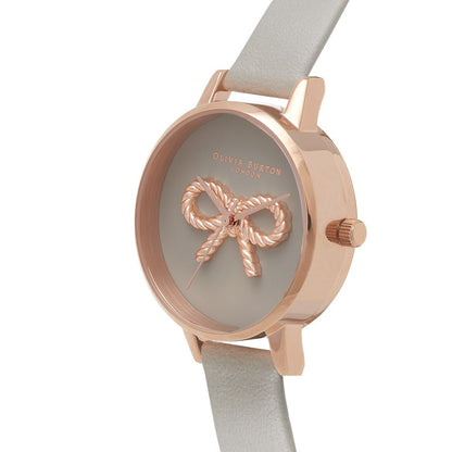 Сив кожен кожен часовник Olivia Burton