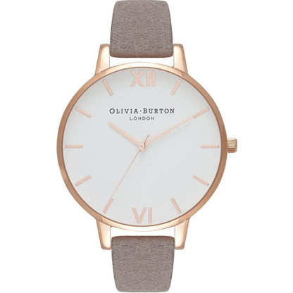 Сив кожен кожен часовник Olivia Burton