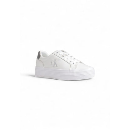 Silberne Ledersneaker von Calvin Klein Jeans