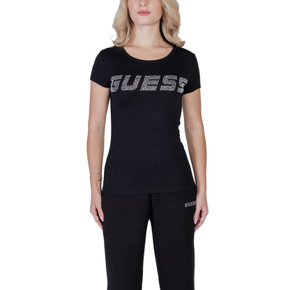 Черни памучни горнища и тениска Guess Active