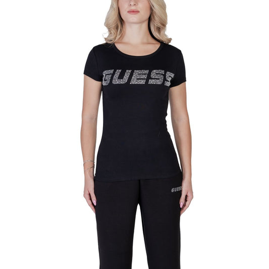 Черни памучни горнища и тениска Guess Active
