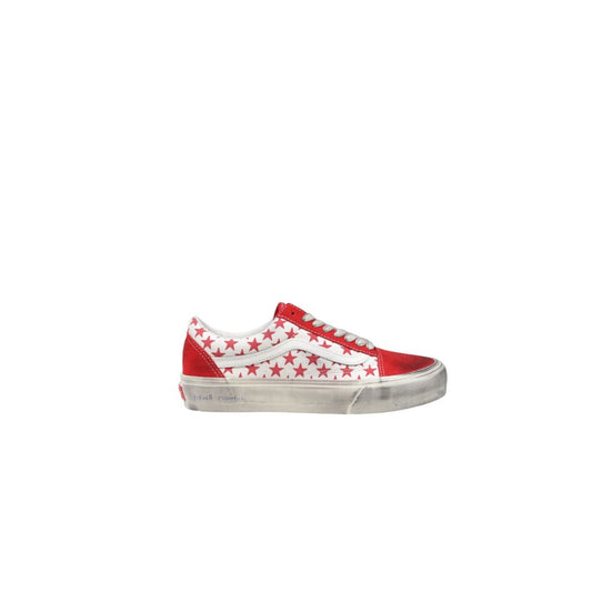 Кожени маратонки от червен велур Vans