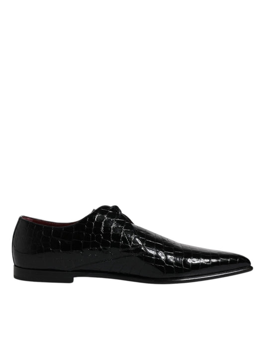 Dolce &amp; Gabbana черни екзотични кожени мъжки официални обувки дерби
