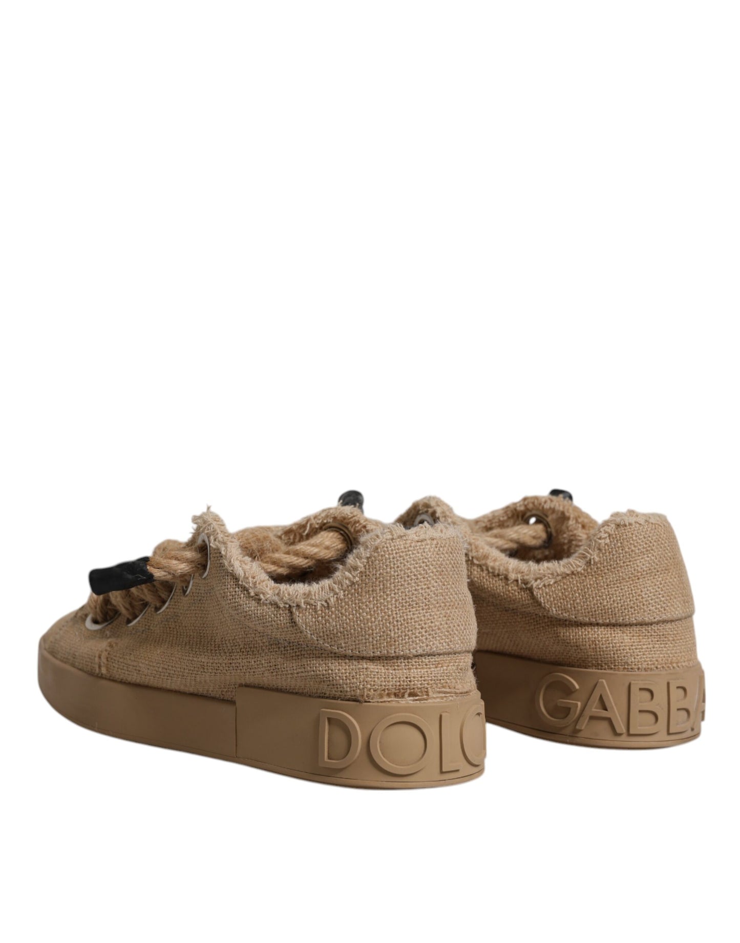 Dolce &amp; Gabbana Мъжки маратонки с кафява материя от юта