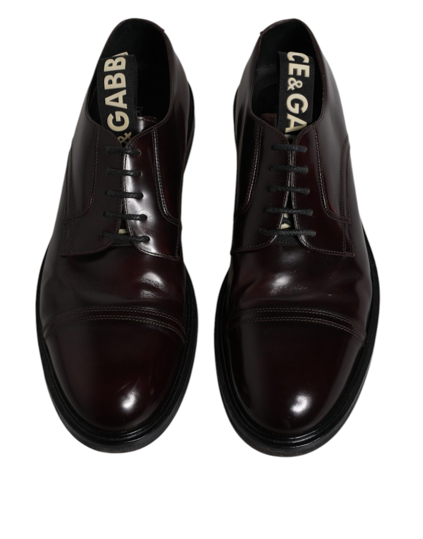 Dolce &amp; Gabbana Бордо кожени официални обувки дерби