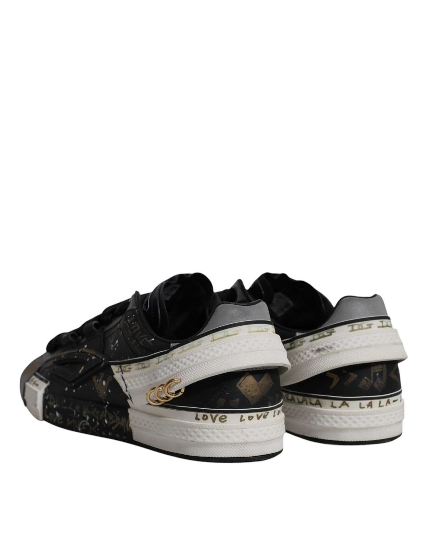 Dolce &amp; Gabbana – Portofino – Niedrige Sneakers in Schwarz und Weiß