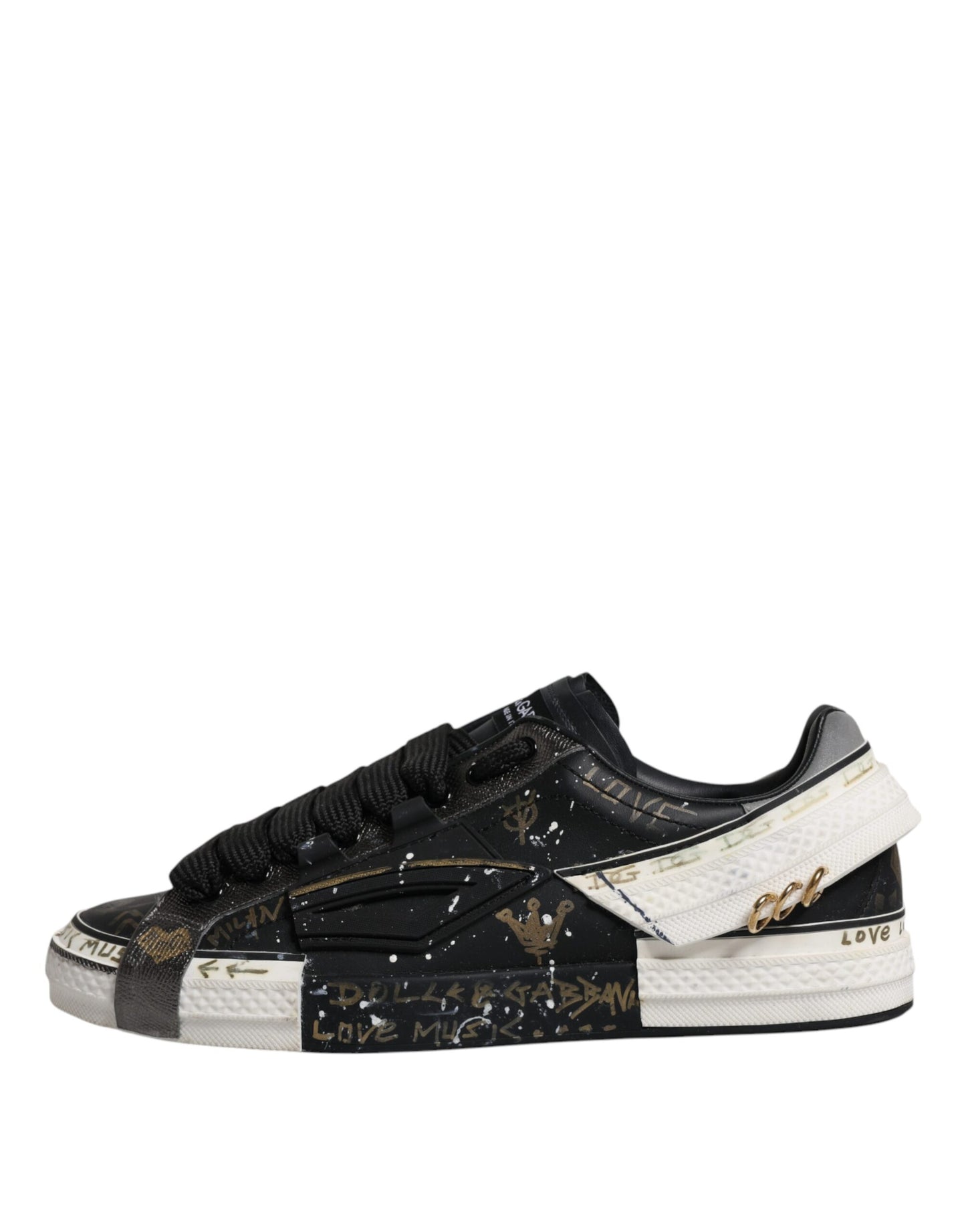 Dolce &amp; Gabbana – Portofino – Niedrige Sneakers in Schwarz und Weiß