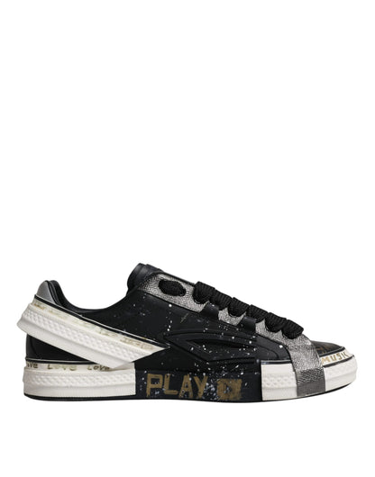 Dolce &amp; Gabbana – Portofino – Niedrige Sneakers in Schwarz und Weiß