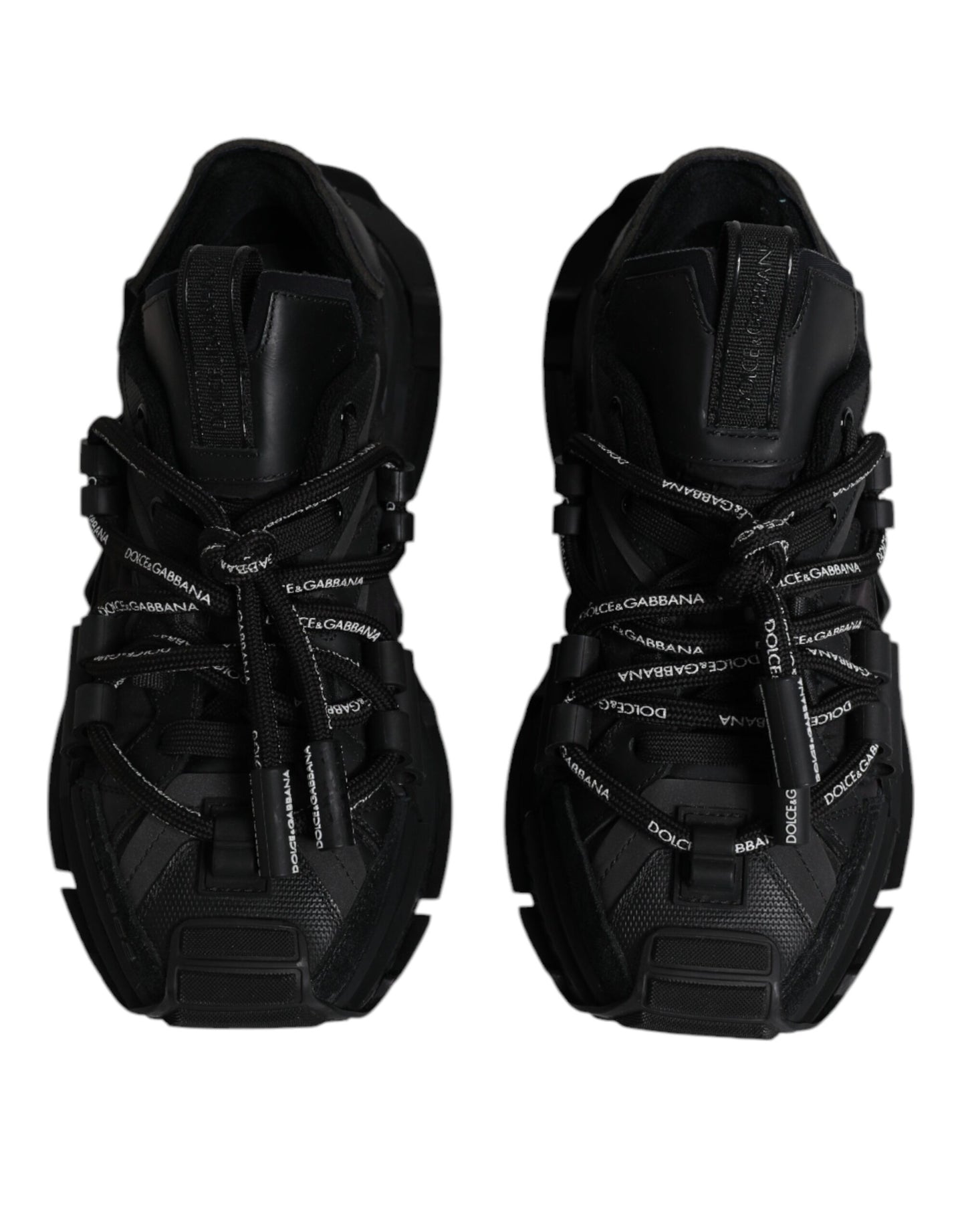 Dolce &amp; Gabbana – Schwarze, niedrige Space-Sneaker mit Schnürung