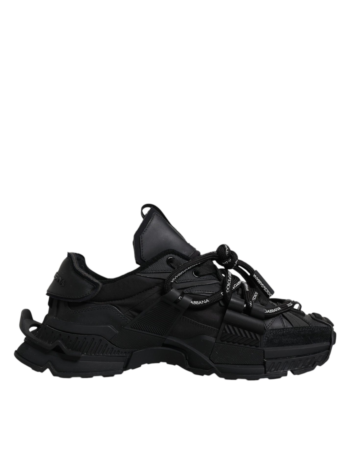 Dolce &amp; Gabbana – Schwarze, niedrige Space-Sneaker mit Schnürung
