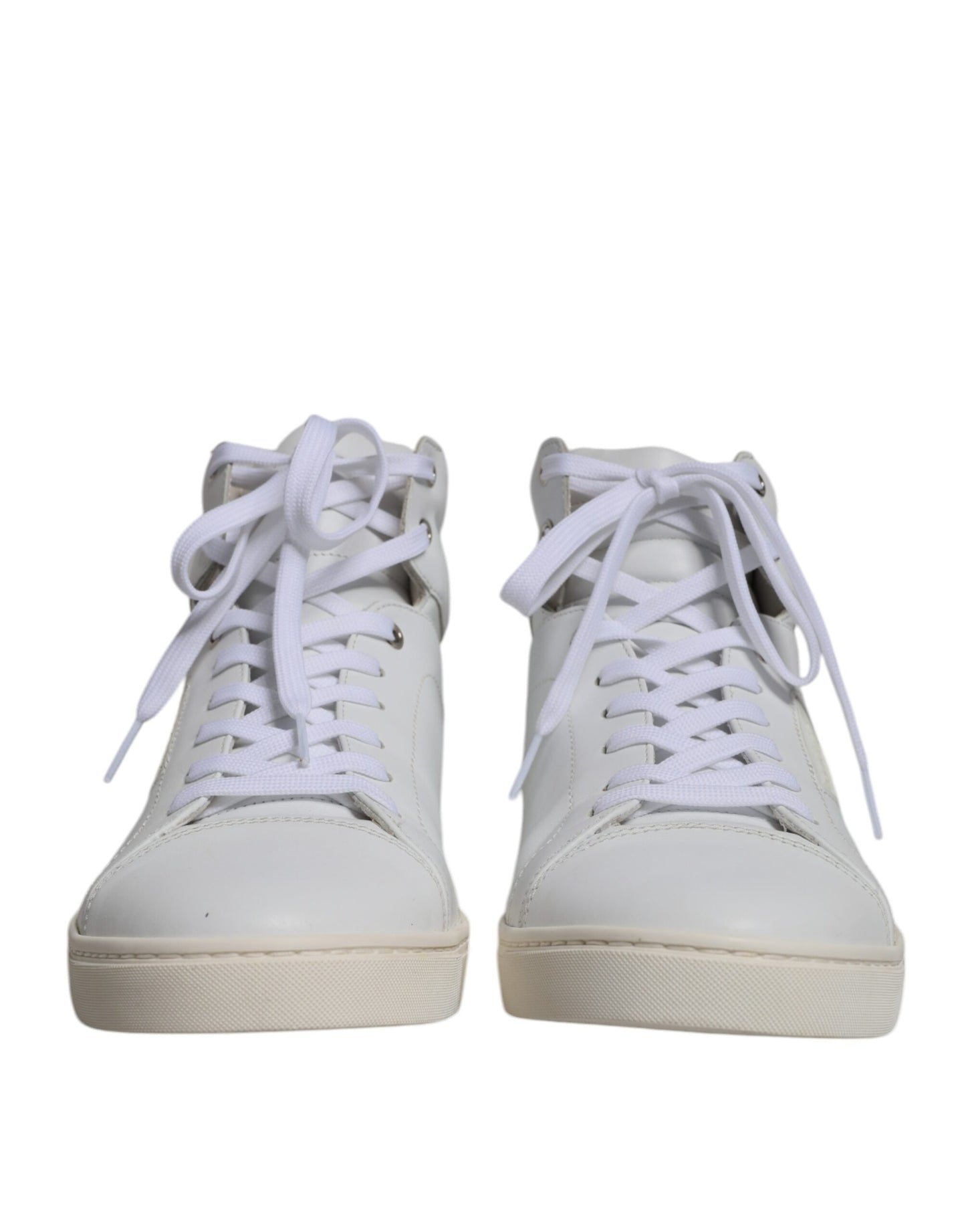 Dolce &amp; Gabbana Weiße Leder Mid Top Herren Sneakers Schuhe