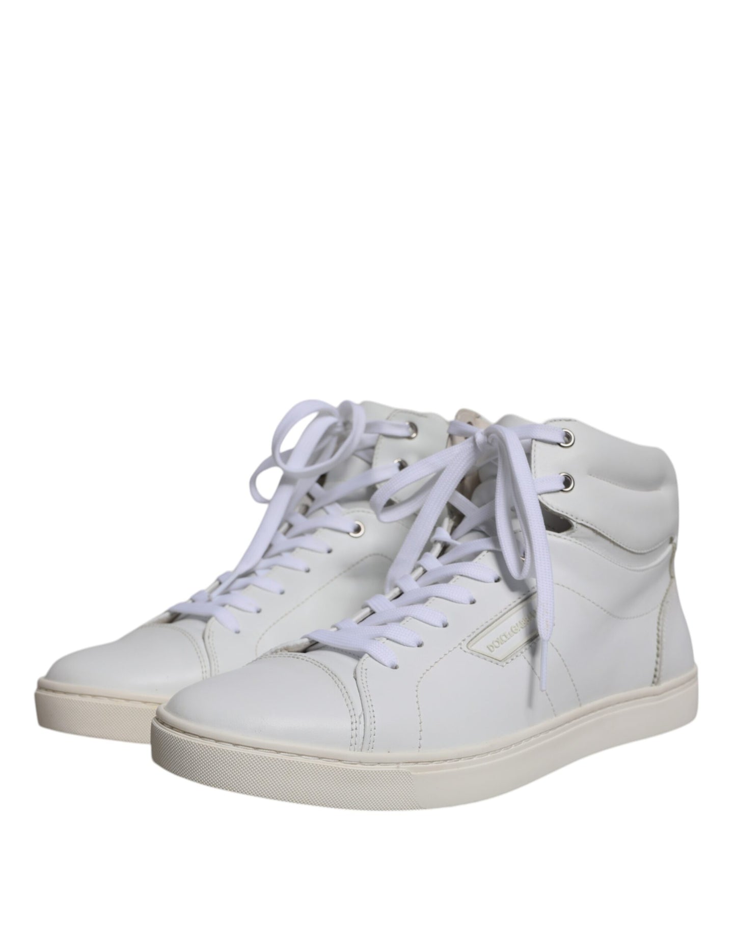 Dolce &amp; Gabbana Weiße Leder Mid Top Herren Sneakers Schuhe