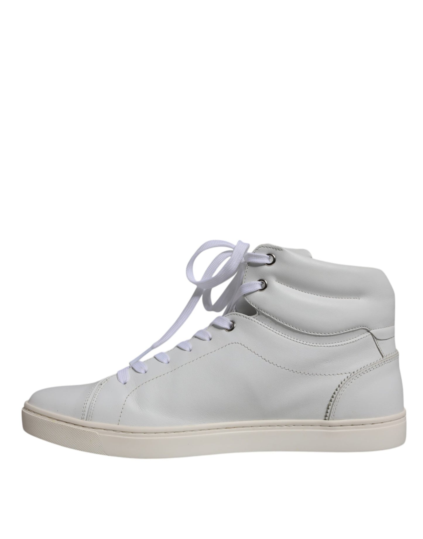 Dolce &amp; Gabbana Weiße Leder Mid Top Herren Sneakers Schuhe
