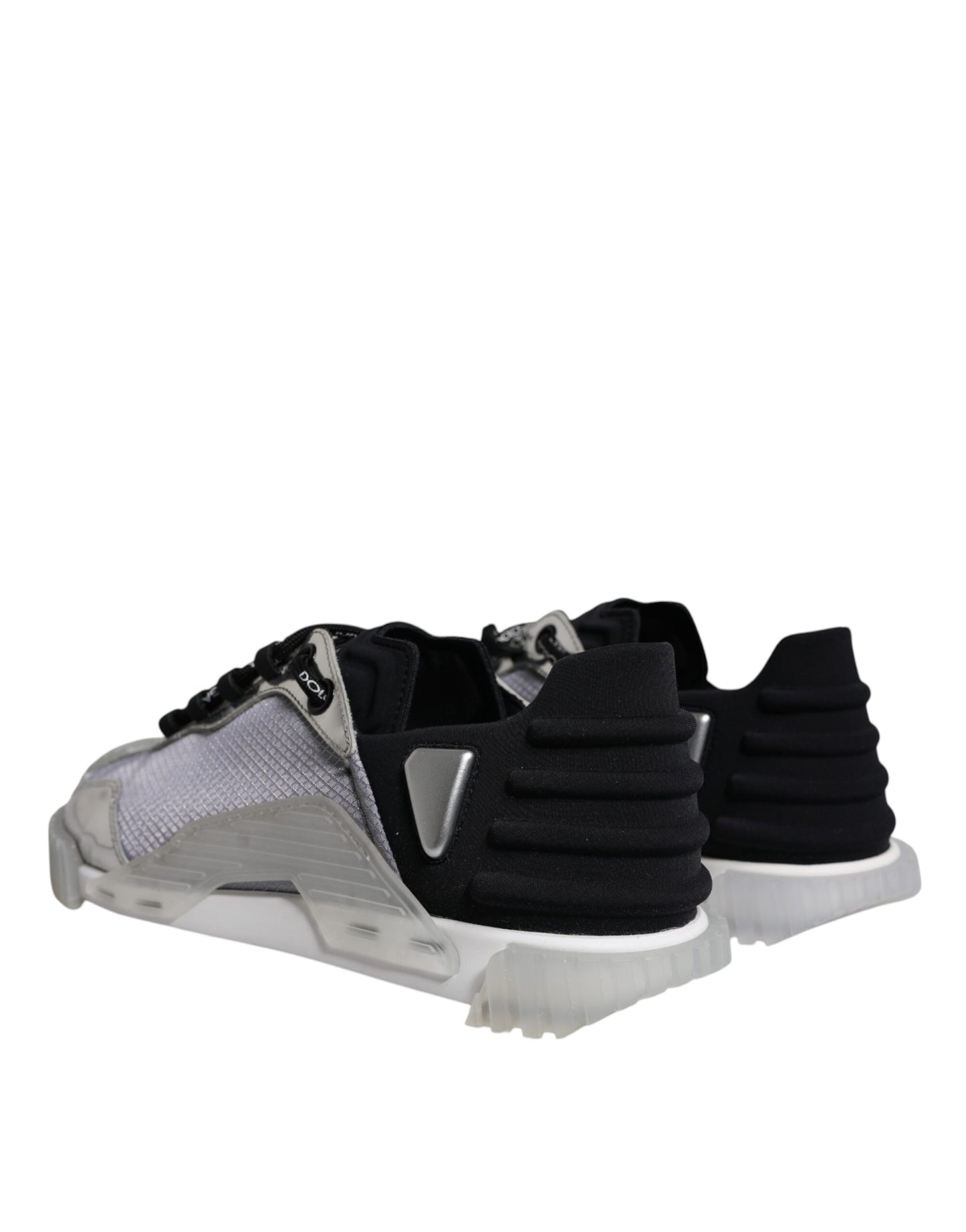 Dolce &amp; Gabbana – NS1 – Niedrige Sneakers aus Nylon in Silber und Schwarz