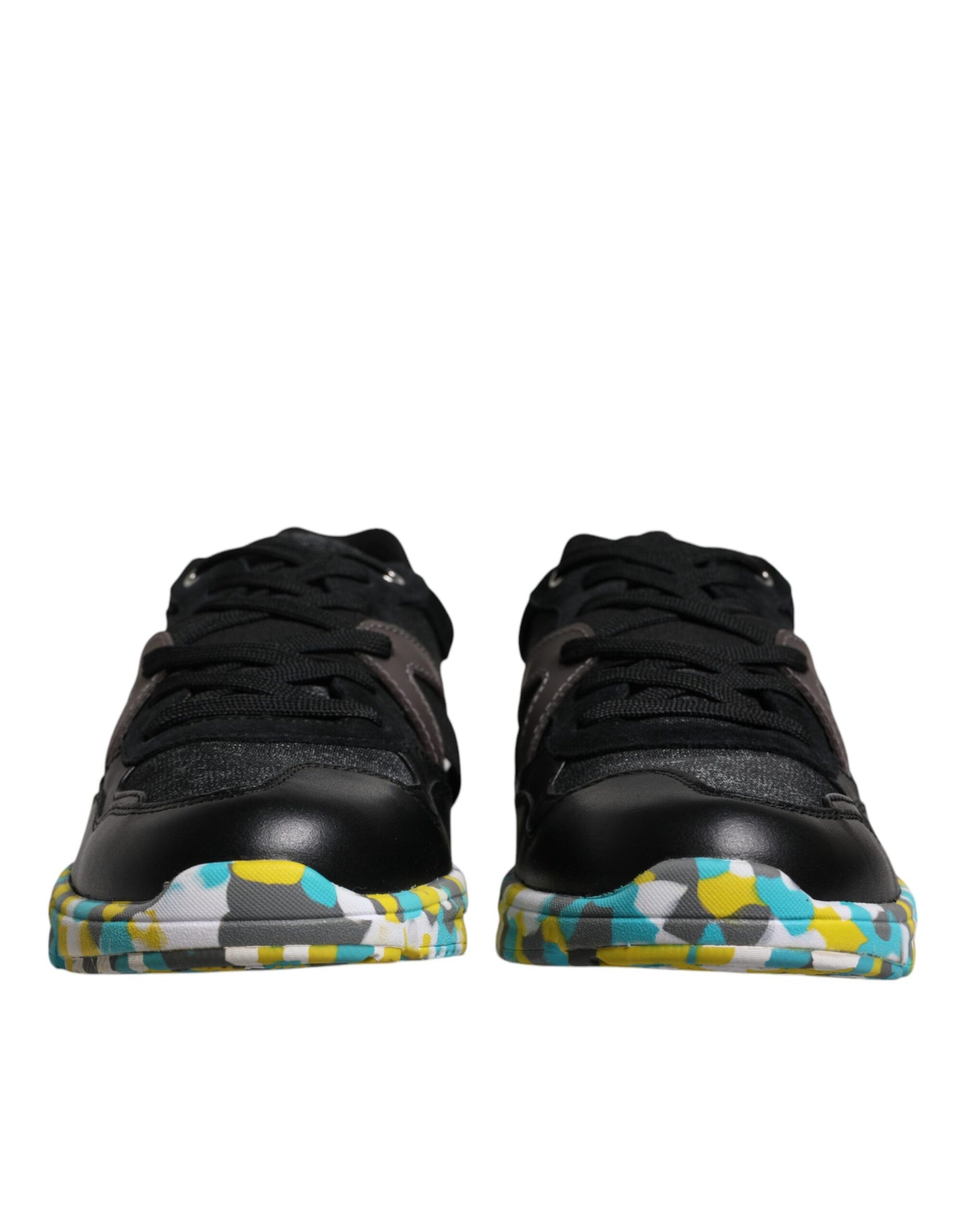 Dolce &amp; Gabbana Schwarze Polyester Low Top Herren Sneakers Schuhe