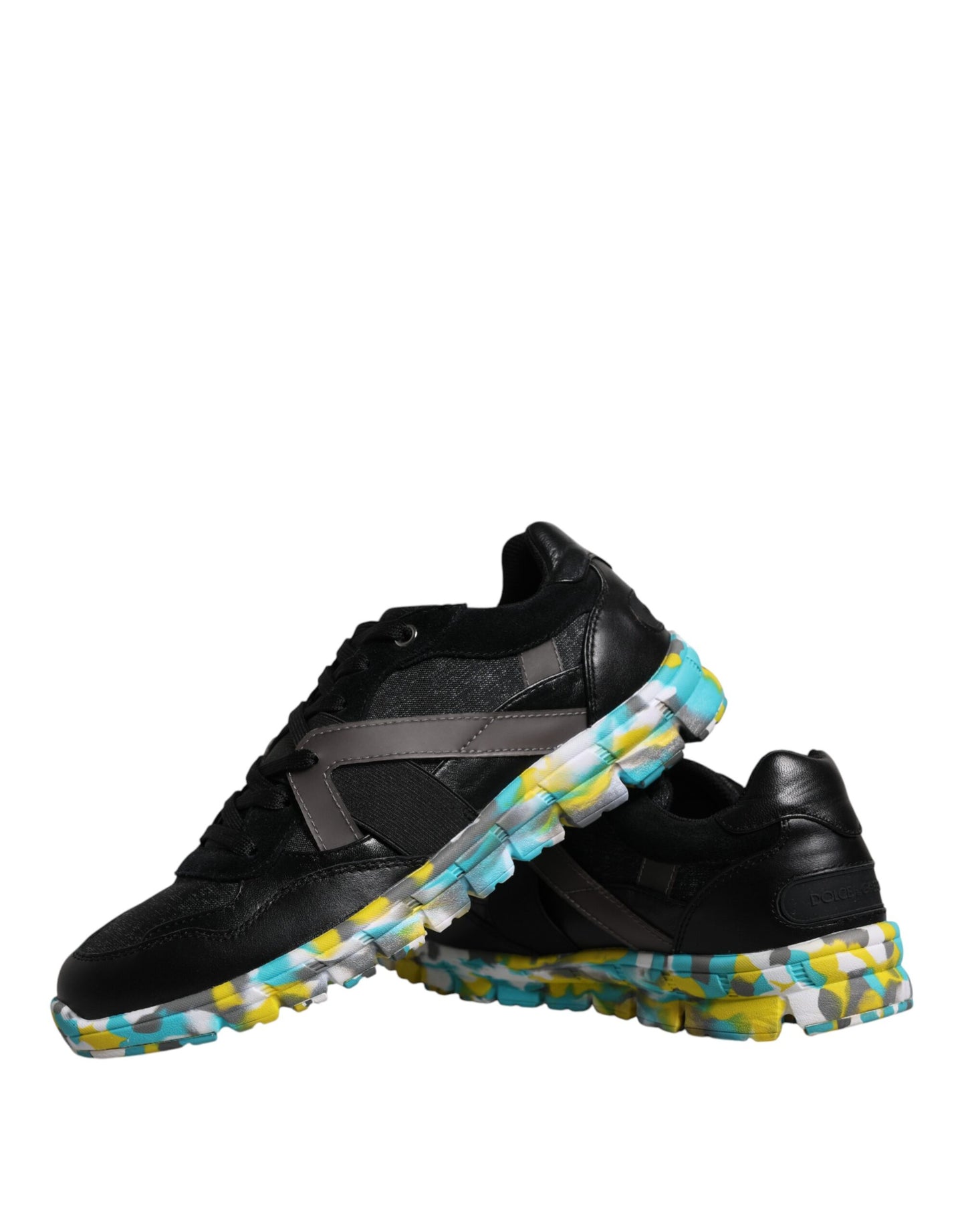 Dolce &amp; Gabbana Schwarze Polyester Low Top Herren Sneakers Schuhe