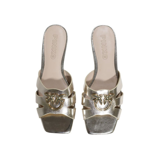 PINKO Goldene Ledersandale