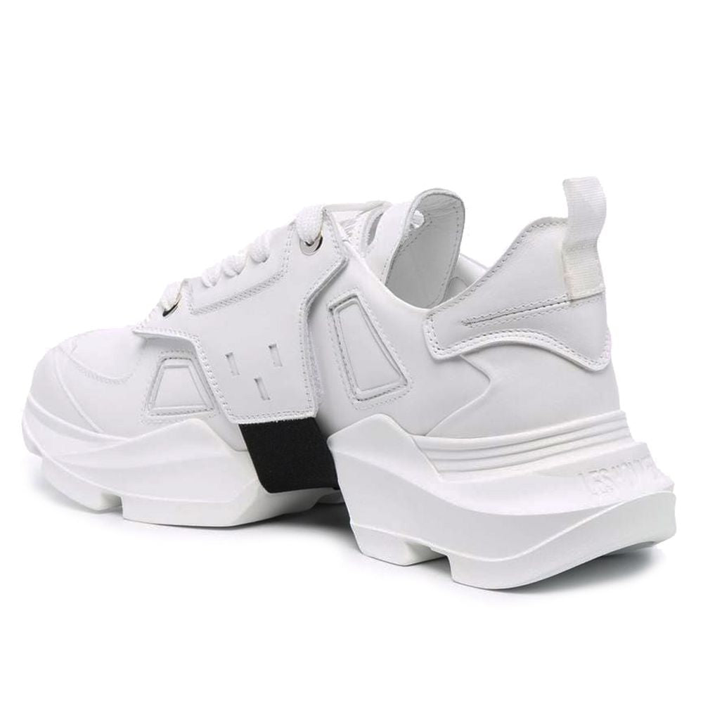 Les Hommes Sneaker aus weißem Leder und Kalbsleder