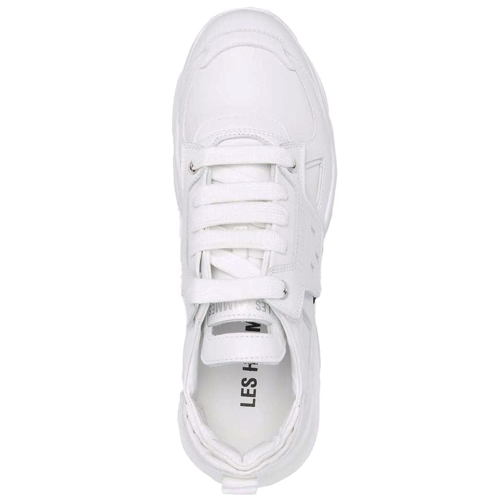 Les Hommes Sneaker aus weißem Leder und Kalbsleder