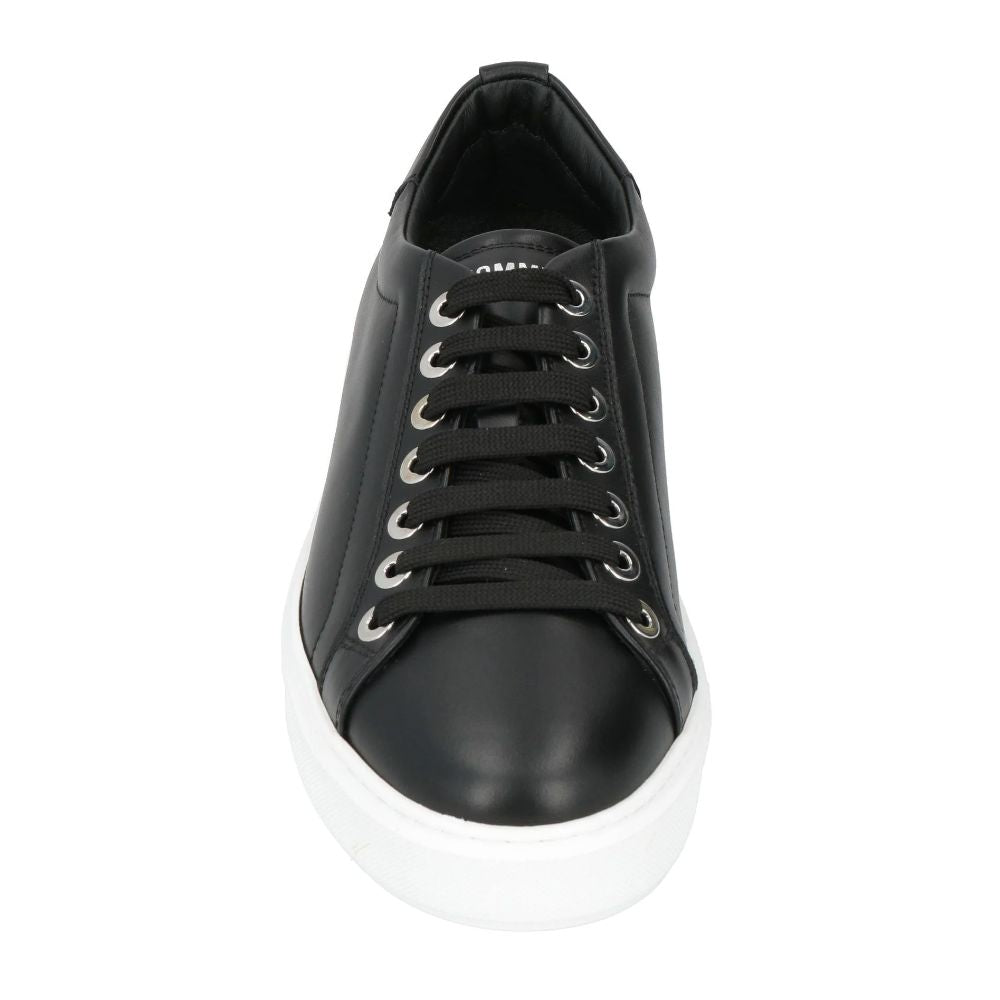 Les Hommes Sneaker aus schwarzem Leder und Kalbsleder