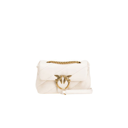 PINKO Creme Leder Handtasche
