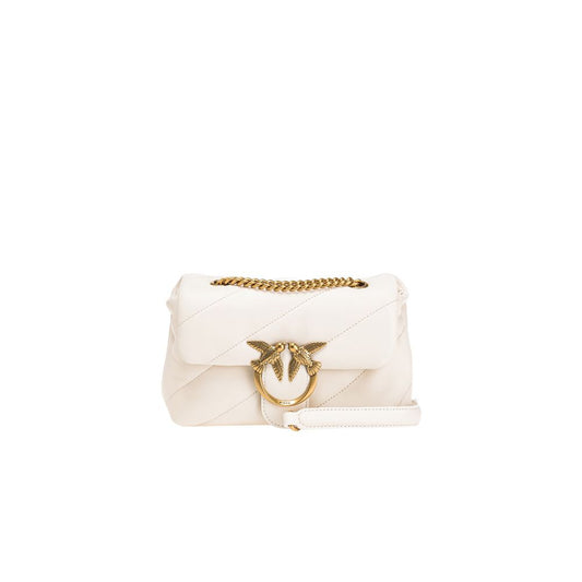 PINKO Creme Leder Handtasche