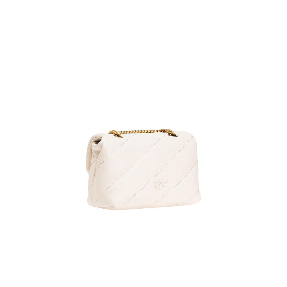 PINKO Creme Leder Handtasche