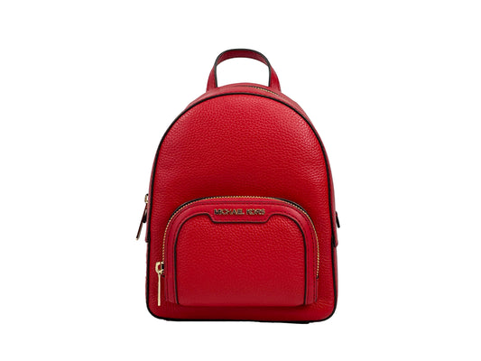 Кожена раница с джоб с цип Michael Kors Jaycee Mini XS Червена