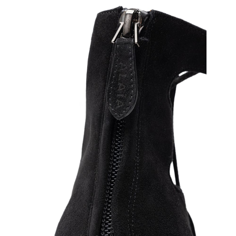 Alaïa Black Suede Leather Sandal